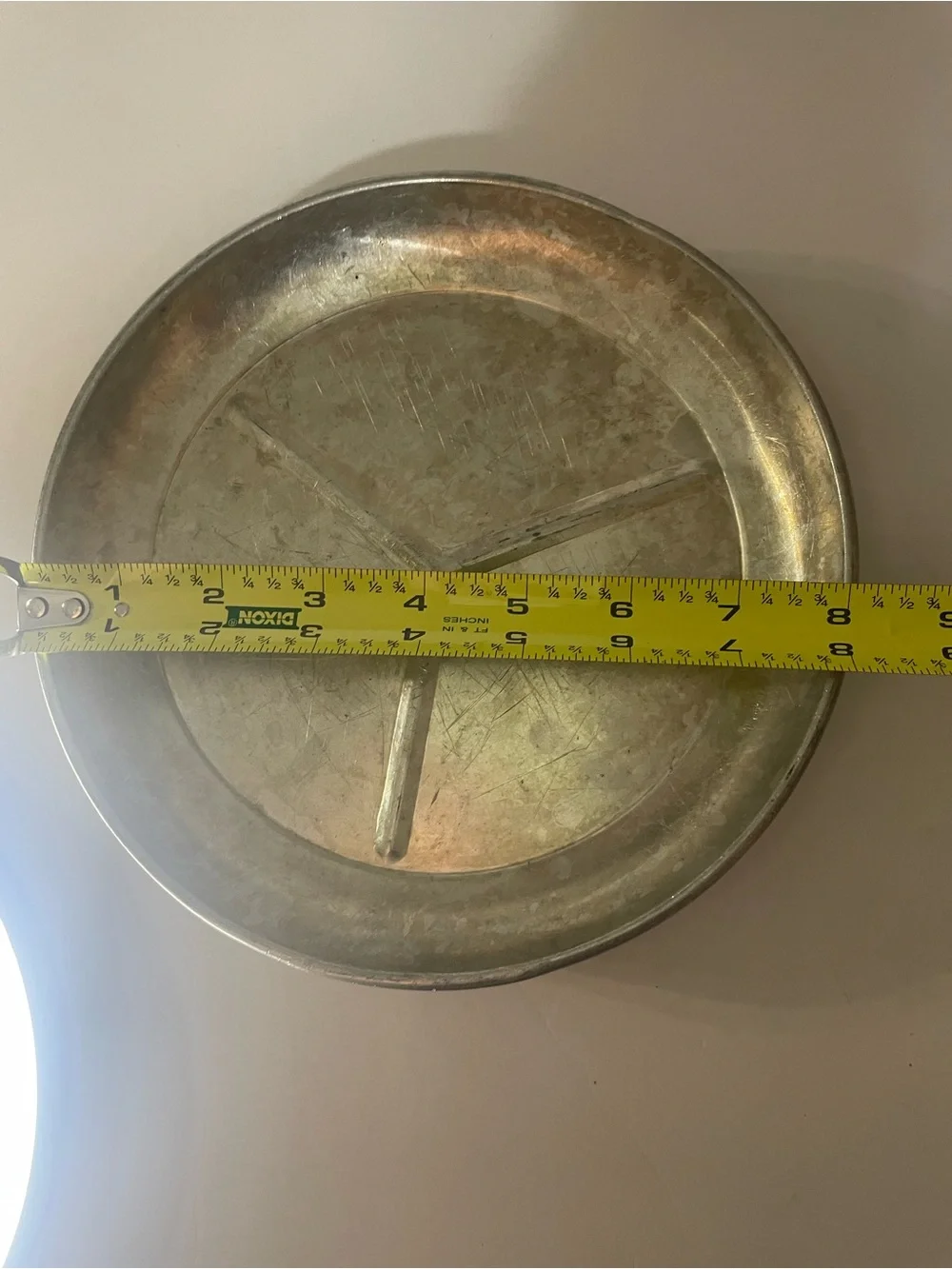 6 Vintage Aluminum 3 Compartment Mess Plates Divided Trays Military Camping